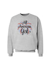 All American Girl - Fireworks and Heart Sweatshirt by TooLoud-Sweatshirts-TooLoud-AshGray-Small-Davson Sales