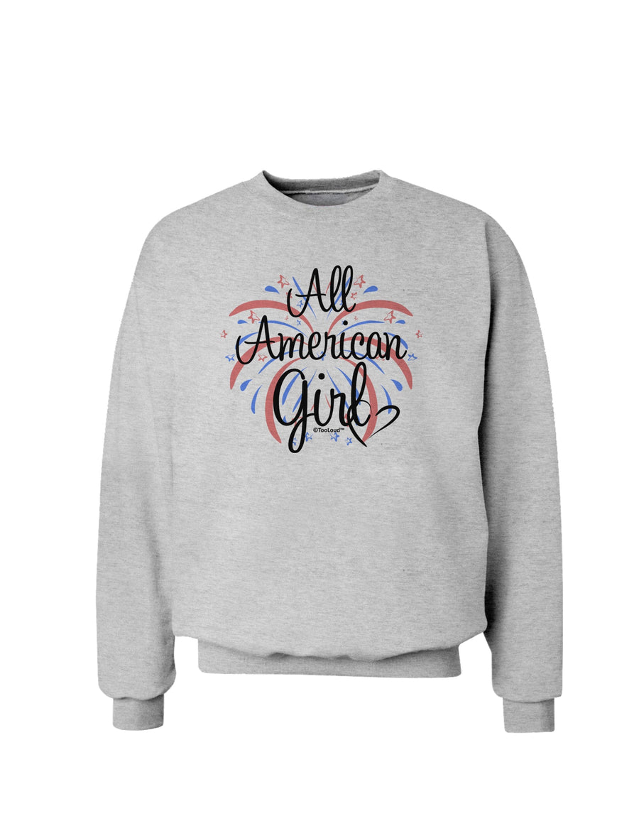 All American Girl - Fireworks and Heart Sweatshirt by TooLoud-Sweatshirts-TooLoud-White-Small-Davson Sales