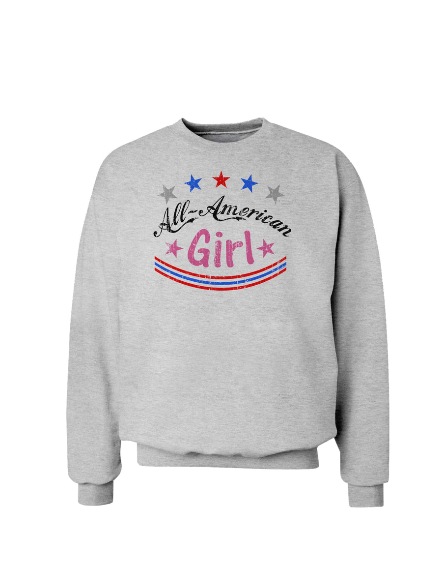 All-American Girl Sweatshirt-Sweatshirts-TooLoud-White-Small-Davson Sales