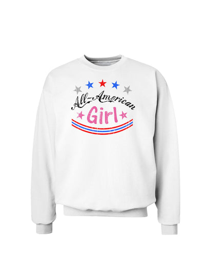 All-American Girl Sweatshirt-Sweatshirts-TooLoud-White-Small-Davson Sales