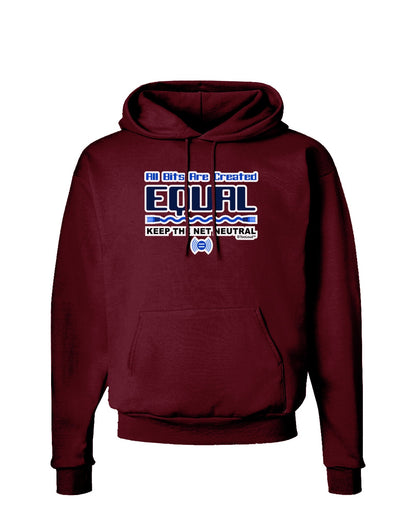 All Bits Are Created Equal - Net Neutrality Dark Hoodie Sweatshirt-Hoodie-TooLoud-Maroon-Small-Davson Sales