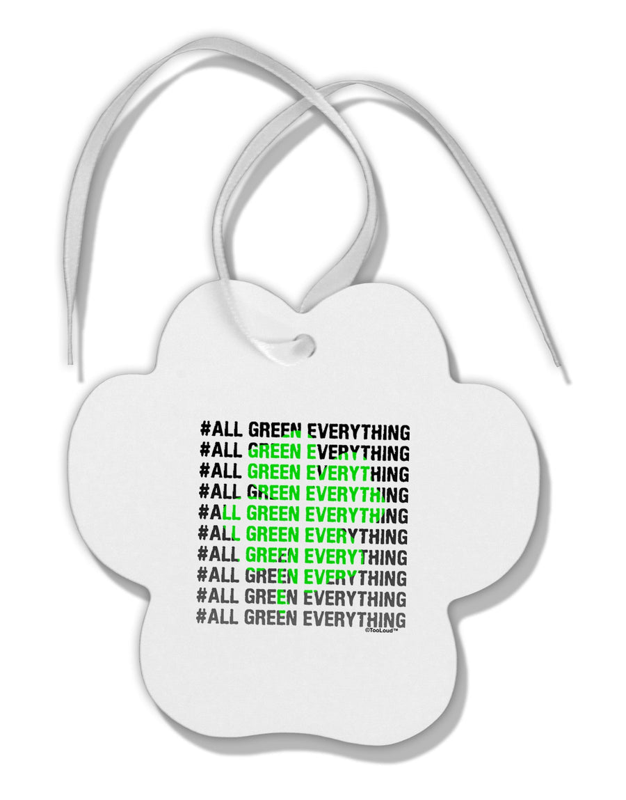 All Green Everything Clover Paw Print Shaped Ornament-Ornament-TooLoud-White-Davson Sales