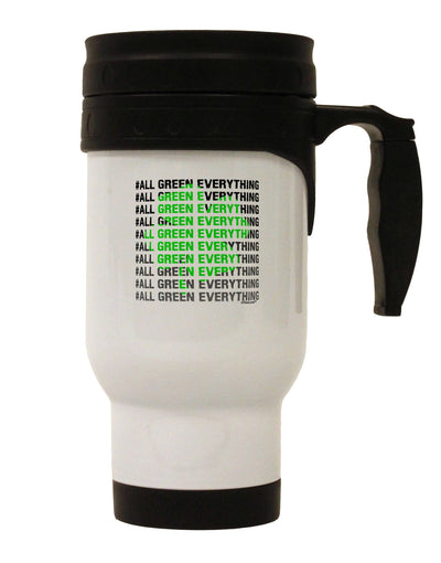 All Green Everything Clover Stainless Steel 14oz Travel Mug-Travel Mugs-TooLoud-White-Davson Sales