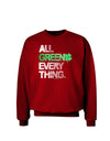 All Green Everything Distressed Adult Dark Sweatshirt-Sweatshirts-TooLoud-Deep-Red-Small-Davson Sales