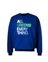 All Green Everything Distressed Adult Dark Sweatshirt-Sweatshirts-TooLoud-Deep-Royal-Blue-Small-Davson Sales