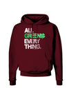 All Green Everything Distressed Dark Hoodie Sweatshirt-Hoodie-TooLoud-Maroon-Small-Davson Sales