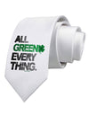 All Green Everything Distressed Printed White Necktie