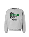 All Green Everything Distressed Sweatshirt-Sweatshirts-TooLoud-AshGray-Small-Davson Sales