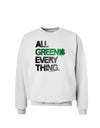 All Green Everything Distressed Sweatshirt-Sweatshirts-TooLoud-White-Small-Davson Sales