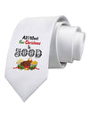 All I Want Is Food Printed White Necktie