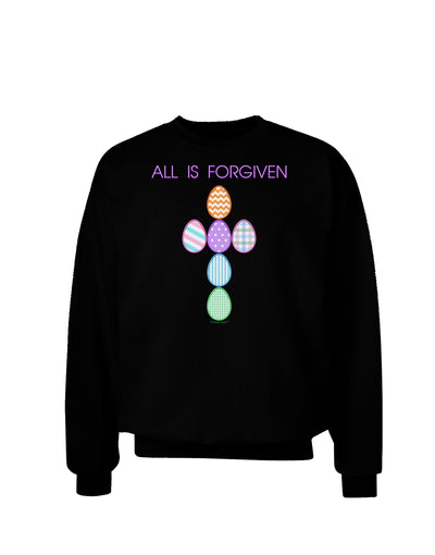 All is forgiven Cross Faux Applique Adult Dark Sweatshirt-Sweatshirts-TooLoud-Black-Small-Davson Sales