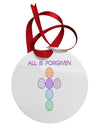 All is forgiven Cross Faux Applique Circular Metal Ornament-Ornament-TooLoud-White-Davson Sales