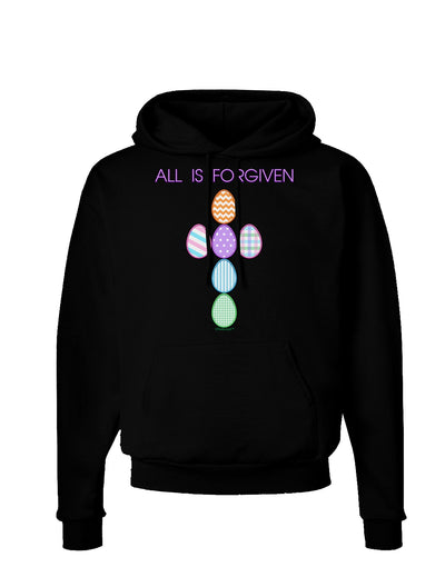 All is forgiven Cross Faux Applique Dark Hoodie Sweatshirt-Hoodie-TooLoud-Black-Small-Davson Sales