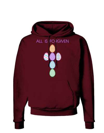 All is forgiven Cross Faux Applique Dark Hoodie Sweatshirt-Hoodie-TooLoud-Maroon-Small-Davson Sales