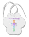 All is forgiven Cross Faux Applique Paw Print Shaped Ornament-Ornament-TooLoud-White-Davson Sales