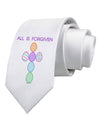 All is forgiven Cross Faux Applique Printed White Necktie