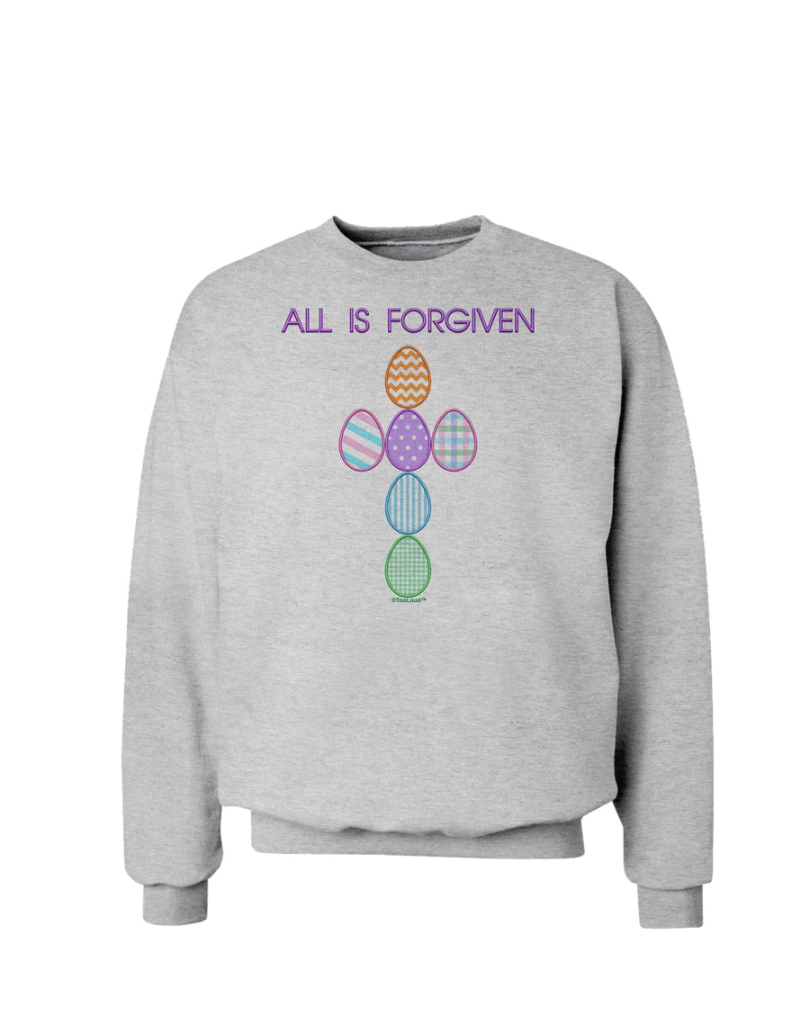 All is forgiven Cross Faux Applique Sweatshirt-Sweatshirts-TooLoud-White-Small-Davson Sales