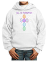 All is forgiven Cross Faux Applique Youth Hoodie Pullover Sweatshirt-Youth Hoodie-TooLoud-White-XS-Davson Sales