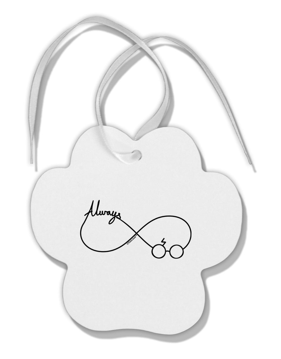 Always Infinity Symbol Paw Print Shaped Ornament-Ornament-TooLoud-White-Davson Sales