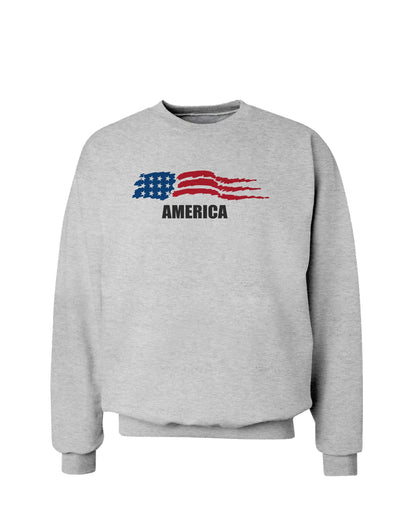 America Flag Sweatshirt-Sweatshirts-TooLoud-AshGray-Small-Davson Sales