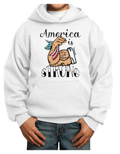America is Strong We will Overcome This Youth Hoodie Pullover Sweatshirt-Youth Hoodie-TooLoud-White-XS-Davson Sales