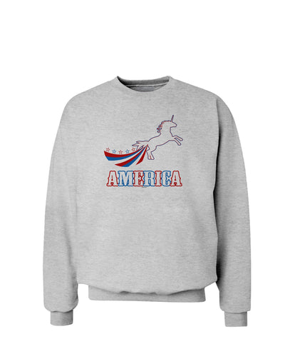 America Unicorn Sweatshirt-Sweatshirts-TooLoud-AshGray-Small-Davson Sales