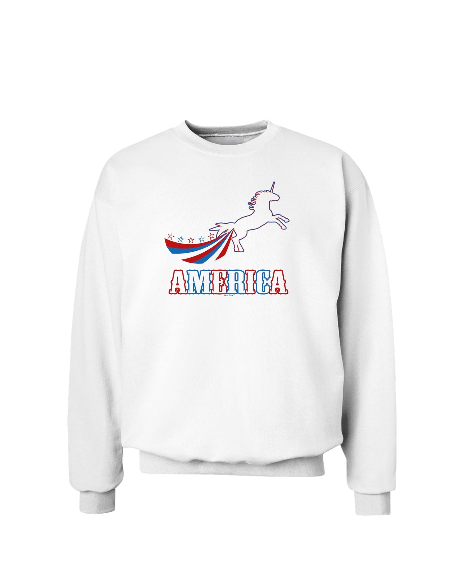 America Unicorn Sweatshirt-Sweatshirts-TooLoud-White-Small-Davson Sales