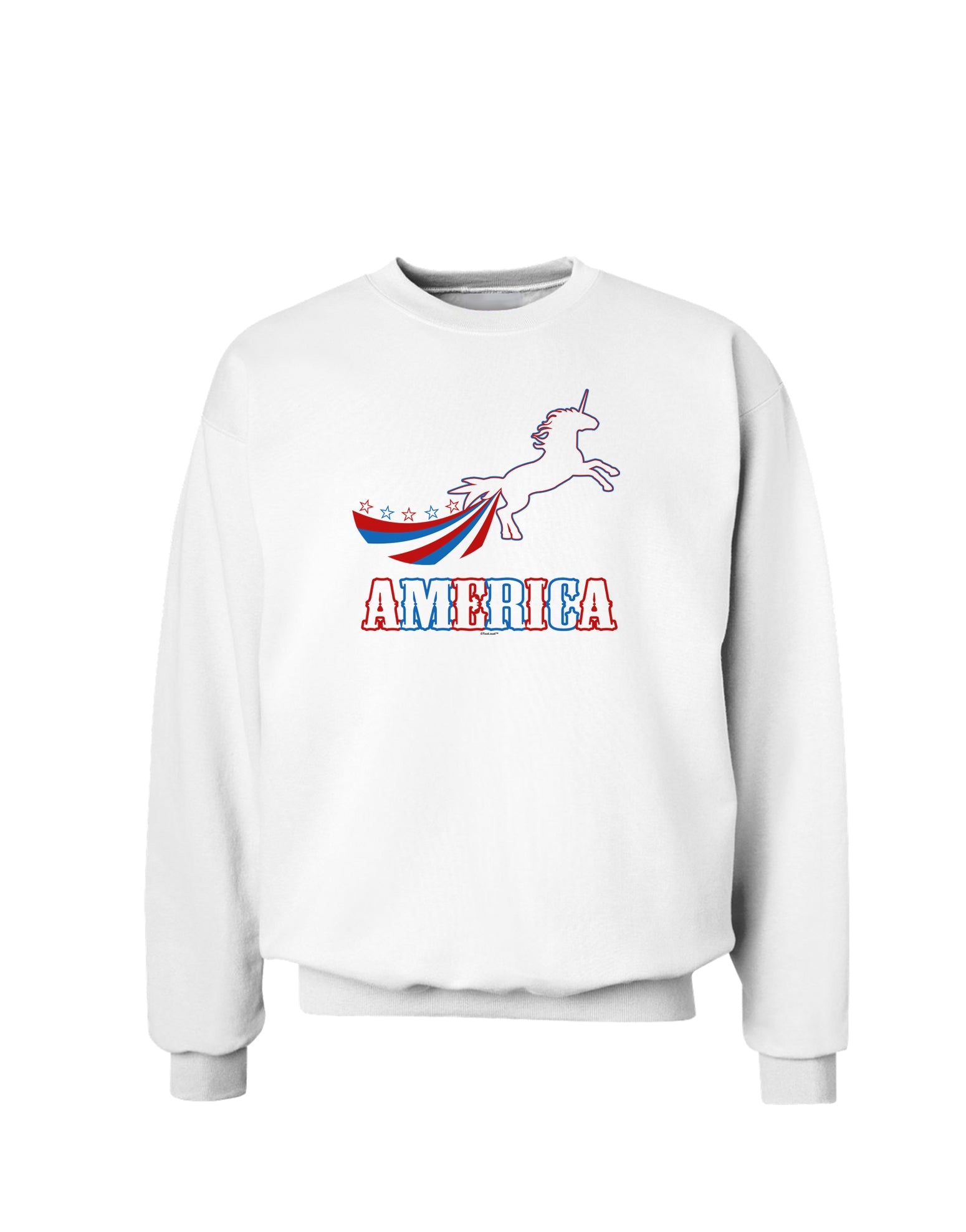 America Unicorn Sweatshirt-Sweatshirts-TooLoud-White-Small-Davson Sales
