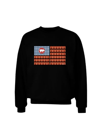 American Bacon Flag Adult Dark Sweatshirt-Sweatshirts-TooLoud-Black-Small-Davson Sales