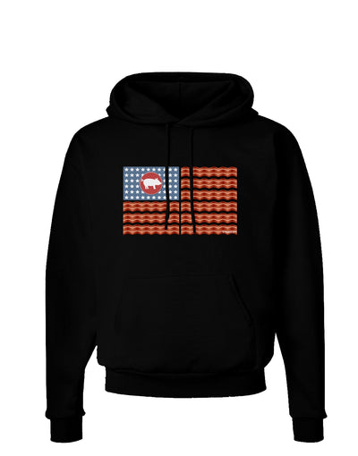 American Bacon Flag Dark Hoodie Sweatshirt-Hoodie-TooLoud-Black-Small-Davson Sales