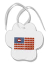 American Bacon Flag Paw Print Shaped Ornament-Ornament-TooLoud-White-Davson Sales