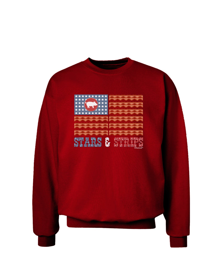 American Bacon Flag - Stars and Strips Adult Dark Sweatshirt-Sweatshirts-TooLoud-Black-Small-Davson Sales