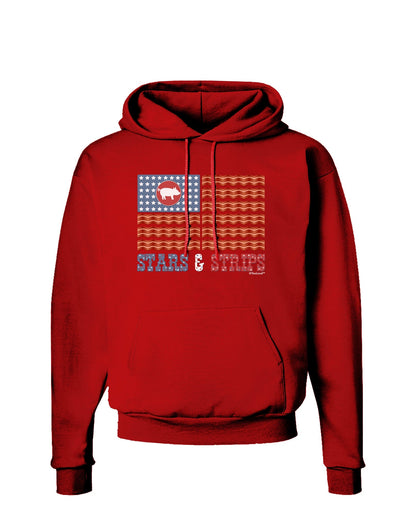 American Bacon Flag - Stars and Strips Dark Hoodie Sweatshirt-Hoodie-TooLoud-Red-Small-Davson Sales