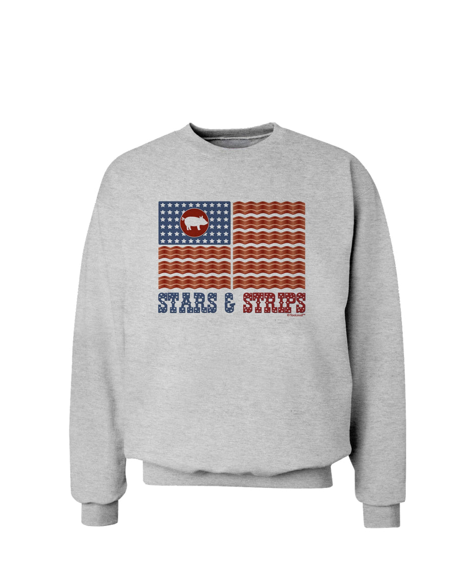 American Bacon Flag - Stars and Strips Sweatshirt-Sweatshirts-TooLoud-White-Small-Davson Sales