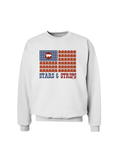 American Bacon Flag - Stars and Strips Sweatshirt-Sweatshirts-TooLoud-White-Small-Davson Sales