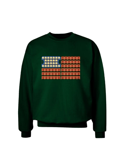 American Breakfast Flag - Bacon and Eggs Adult Dark Sweatshirt-Sweatshirts-TooLoud-Deep-Forest-Green-Small-Davson Sales