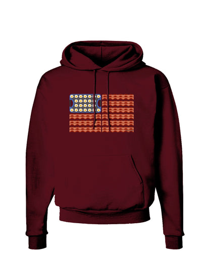 American Breakfast Flag - Bacon and Eggs Dark Hoodie Sweatshirt-Hoodie-TooLoud-Maroon-Small-Davson Sales