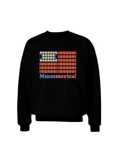 American Breakfast Flag - Bacon and Eggs - Mmmmerica Adult Dark Sweatshirt-Sweatshirts-TooLoud-Black-Small-Davson Sales