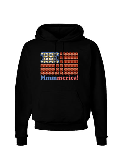 American Breakfast Flag - Bacon and Eggs - Mmmmerica Dark Hoodie Sweatshirt-Hoodie-TooLoud-Black-Small-Davson Sales