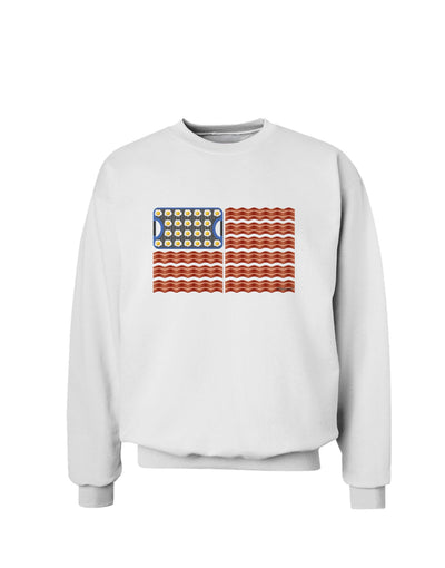 American Breakfast Flag - Bacon and Eggs Sweatshirt-Sweatshirts-TooLoud-White-Small-Davson Sales