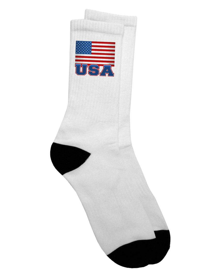 American Flag Adult Crew Socks - A Must-Have for Patriotic Fashion Enthusiasts - TooLoud-Socks-TooLoud-White-Ladies-4-6-Davson Sales