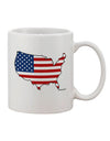 American Flag Design Printed 11 oz Coffee Mug - Expertly Crafted by TooLoud-11 OZ Coffee Mug-TooLoud-White-Davson Sales