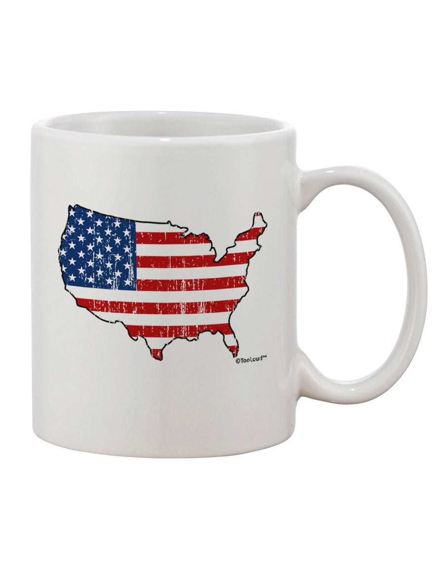 American Flag Distressed Printed 11 oz Coffee Mug - Expertly Crafted by a Drinkware Connoisseur-11 OZ Coffee Mug-TooLoud-White-Davson Sales