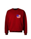 American Flag Faux Pocket Design Adult Dark Sweatshirt by TooLoud-Sweatshirts-TooLoud-Deep-Red-Small-Davson Sales