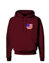 American Flag Faux Pocket Design Dark Hoodie Sweatshirt by TooLoud-Hoodie-TooLoud-Maroon-Small-Davson Sales