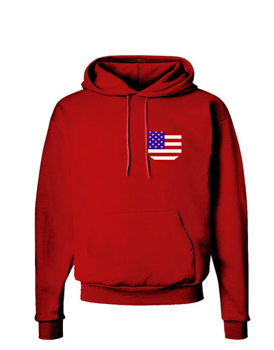 American Flag Faux Pocket Design Dark Hoodie Sweatshirt by TooLoud-Hoodie-TooLoud-Red-Small-Davson Sales