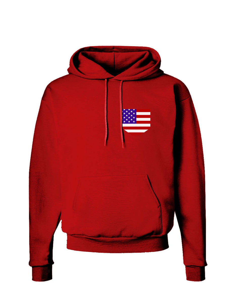 American Flag Faux Pocket Design Dark Hoodie Sweatshirt by TooLoud-Hoodie-TooLoud-Black-Small-Davson Sales