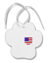 American Flag Faux Pocket Design Paw Print Shaped Ornament by TooLoud-Ornament-TooLoud-White-Davson Sales