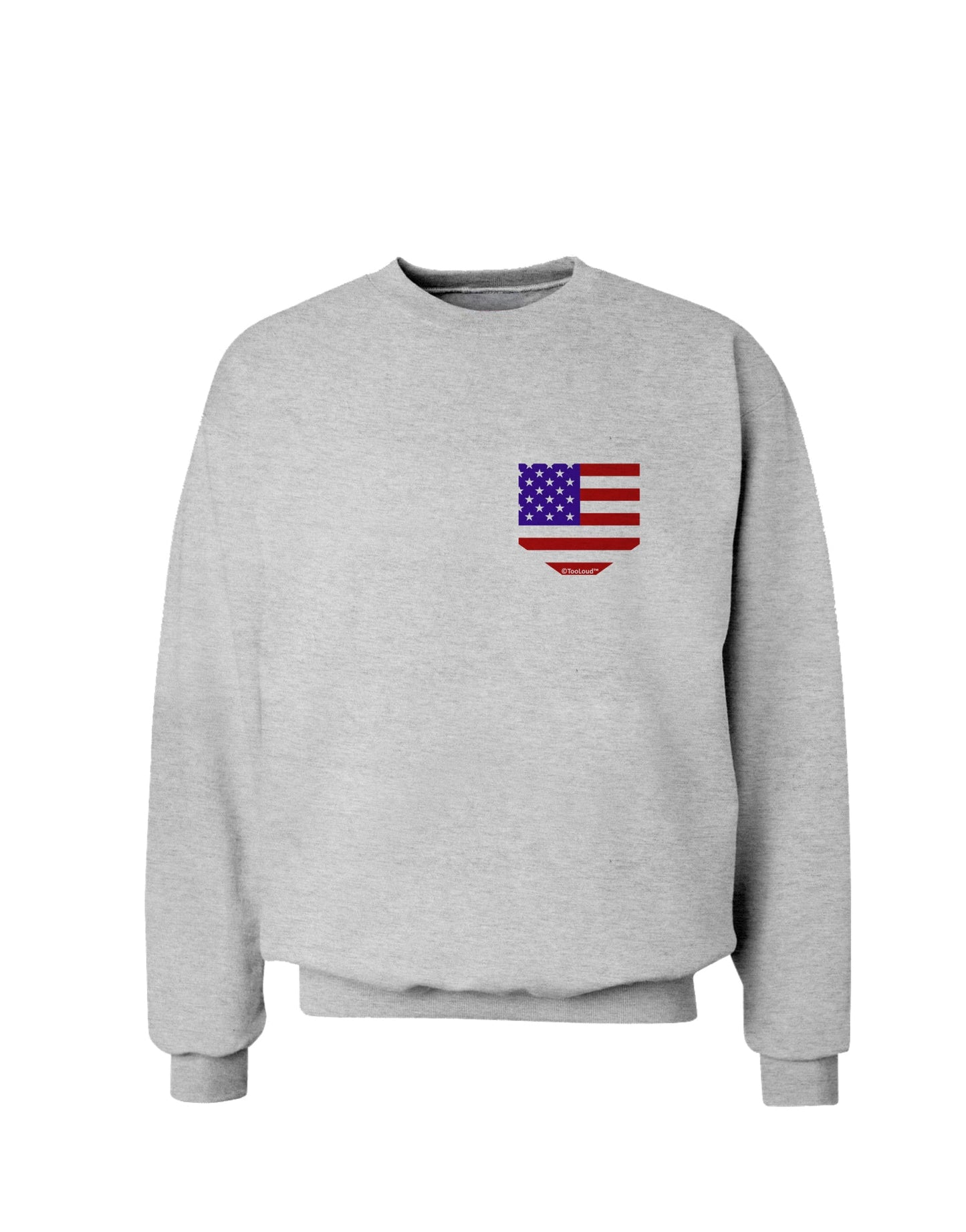 American Flag Faux Pocket Design Sweatshirt by TooLoud-Sweatshirts-TooLoud-AshGray-Small-Davson Sales