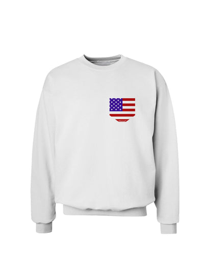 American Flag Faux Pocket Design Sweatshirt by TooLoud-Sweatshirts-TooLoud-White-Small-Davson Sales